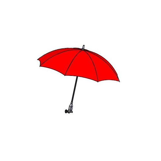 Schirm, rot, ohne Multifunktionsarm
